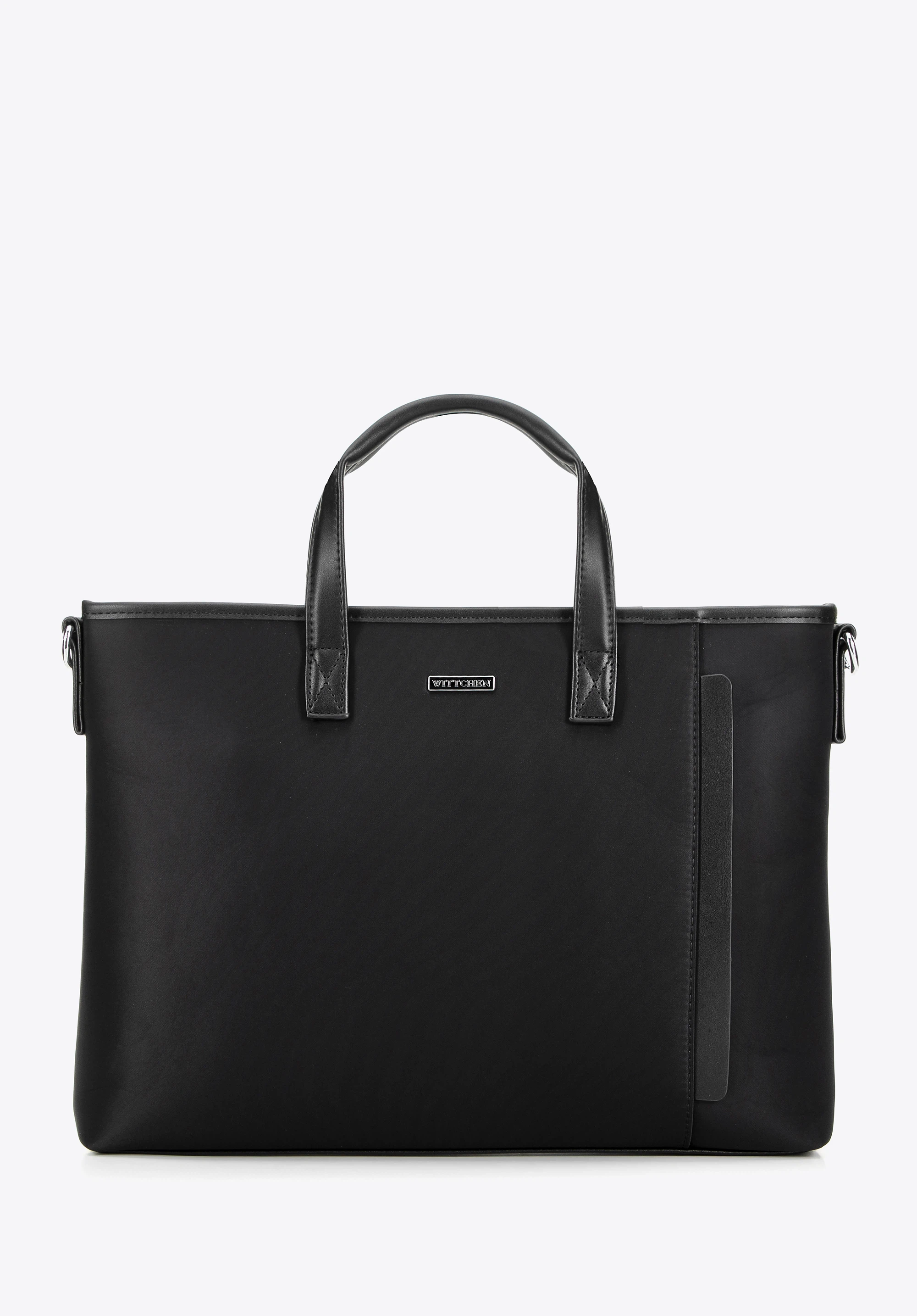 Męska torba na laptopa 13” z ozdobną wstawką czarna