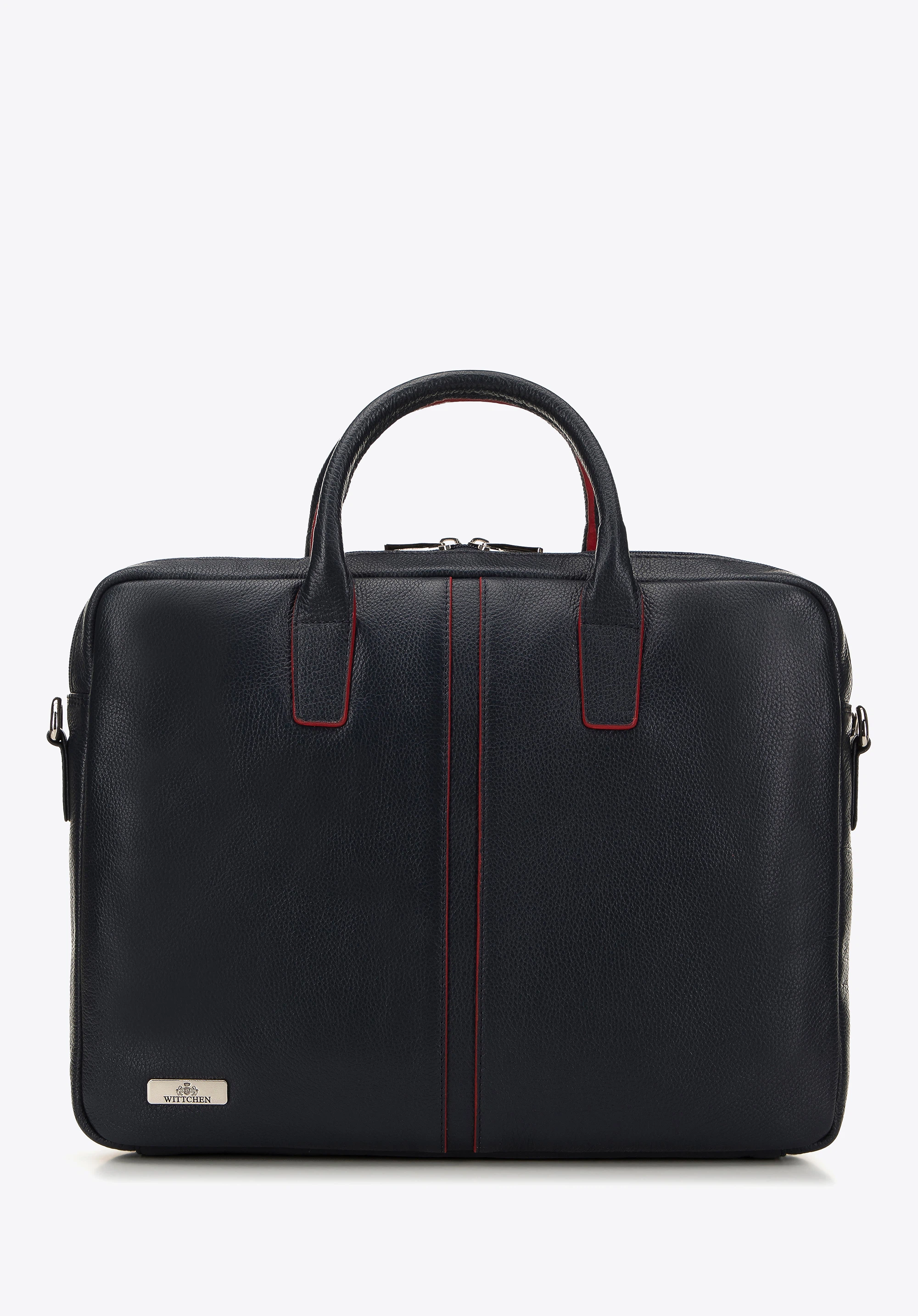 Torba na laptopa 11’’/12’’ skórzana z przeszyciem na środku
