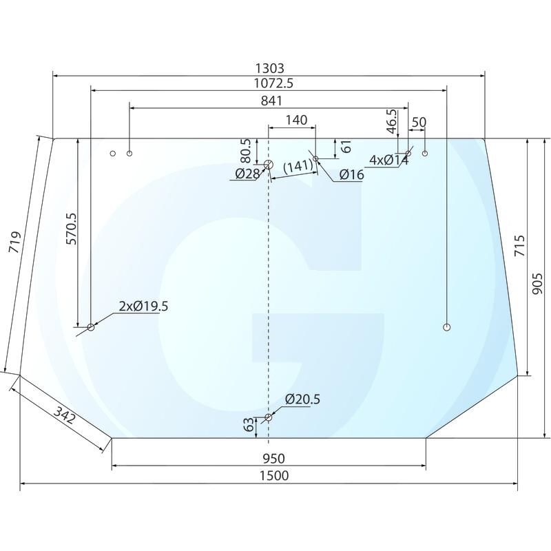 Szyba tylna od roku prod. 11/1995 CASE MXM FIAT L FIAT M Ford 35 New Holland TL TM 82005316