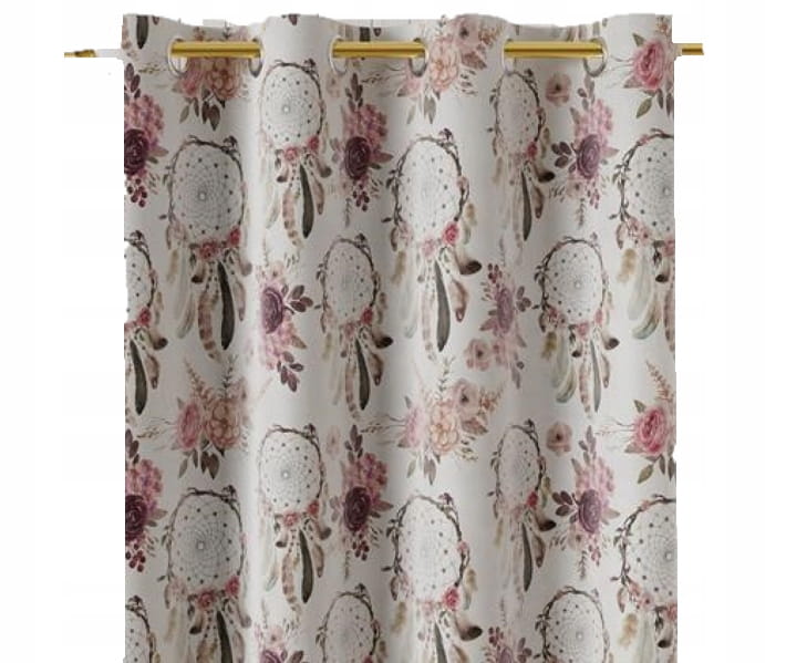 Zasłona velvet Łapacz Snów na taśmie 270x145