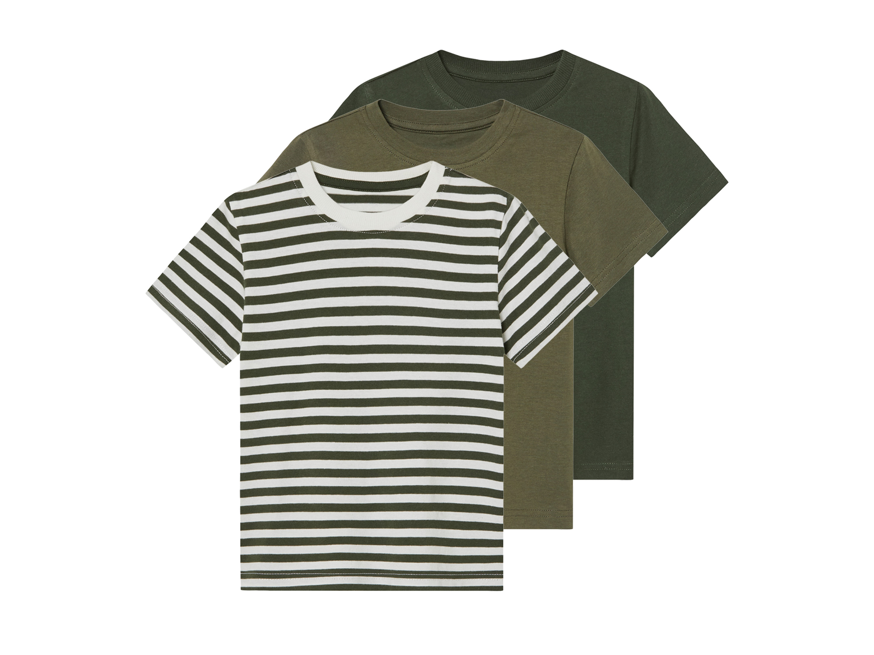 lupilu T-shirty dziecięce z bawełną, 3 sztuki Zielony, 110/116