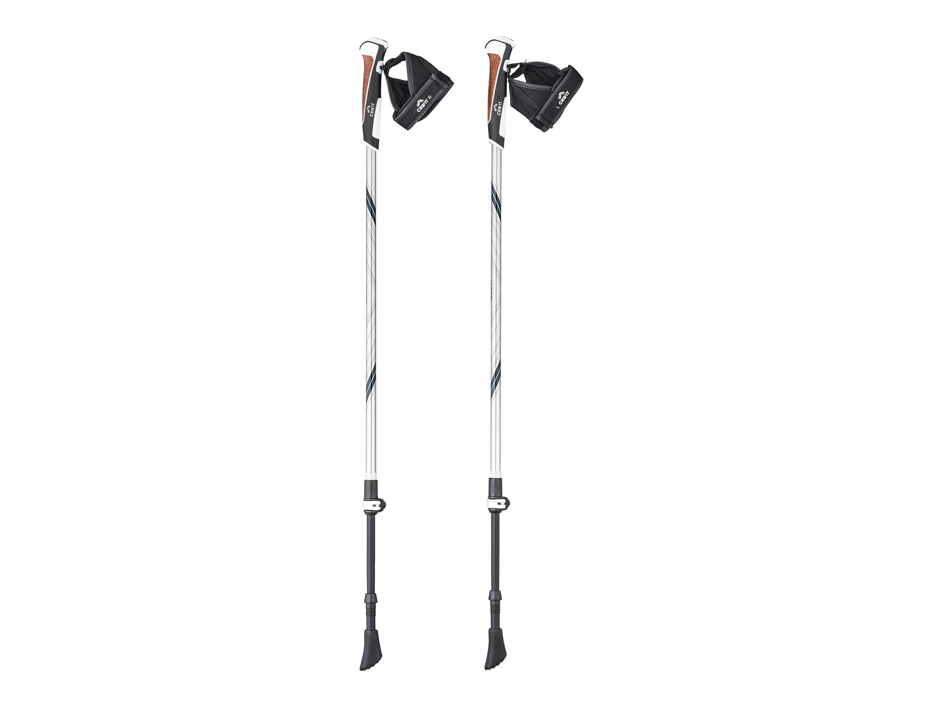Crivit Kije do nordic walkingu z włókna węglowego Czarny/ pomarańczowy