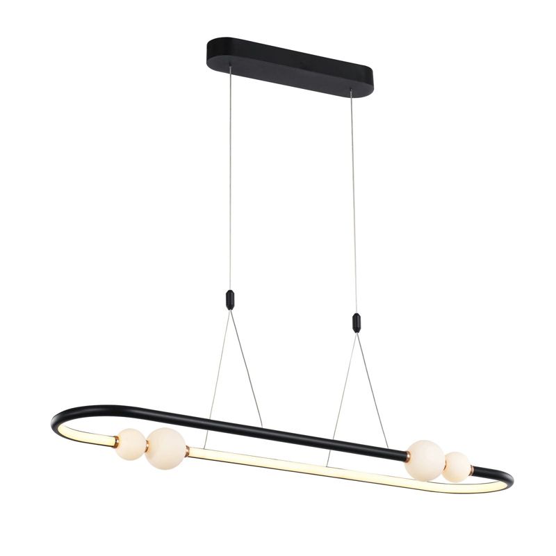 Lampa sufitowa wisząca Italux Lozanna 3892 czarno-różowa-biała nowoczesna wbudowany LED 44W 1 szt.