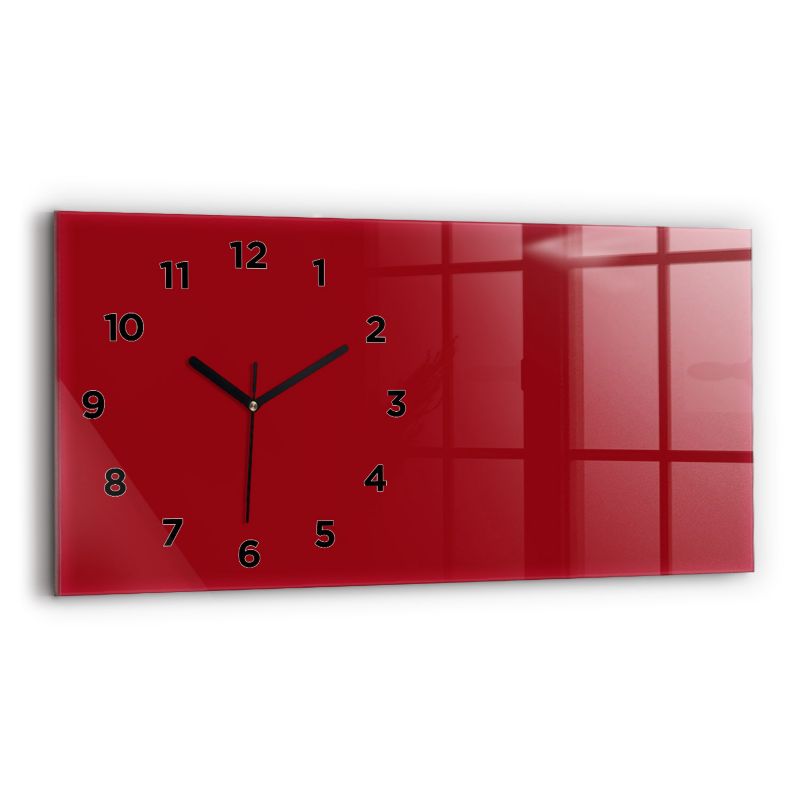 Zegar z czarnymi wskazówkami Wallfluent 60x30 cm Kolor czerwony 1 szt.