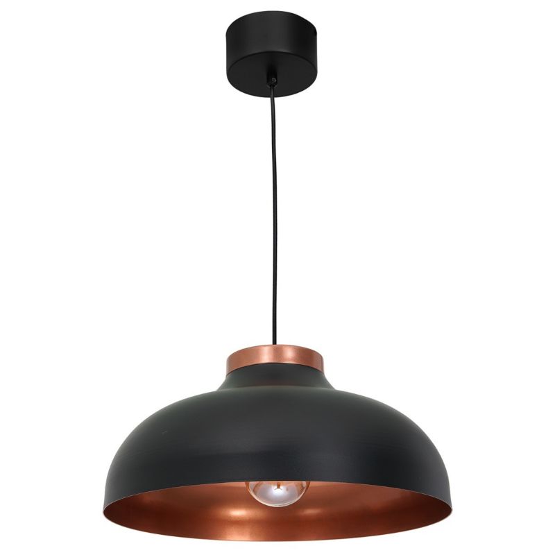 Lampa wisząca Luminex Basca czarny mat-miedziana wym: 130 x 40 x 40 cm 1xE27 x 15W 1 szt.