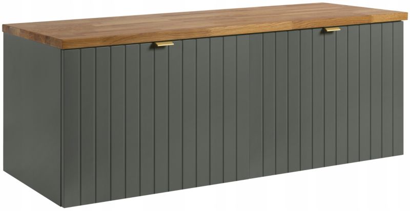Szafka pod umywalkę Furnidea 121 cm z blatem zielony naturalny Harmo 1 szt.
