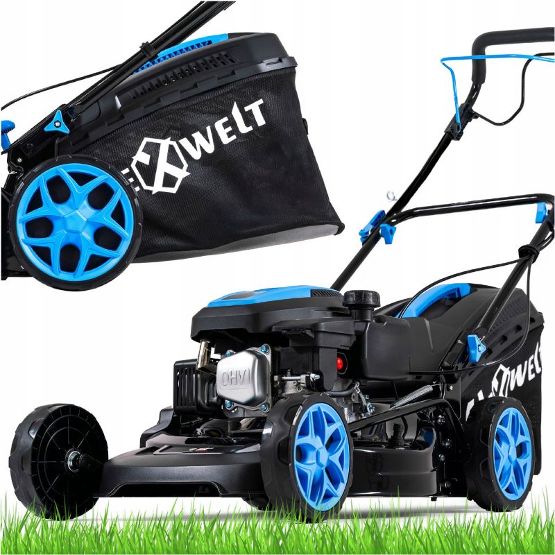 Kosiarka spalinowa z napędem Hexwelt 150CC do trawy 46cm mulczowanie 1szt.