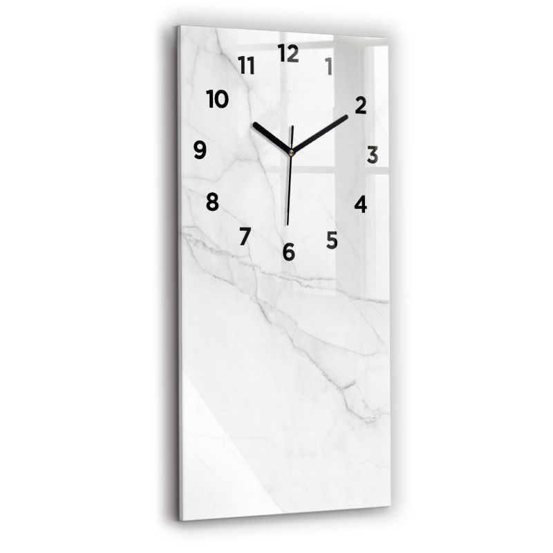 Zegar z czarnymi wskazówkami Wallfluent 30x60 cm Dekoracyjny marmur 1 szt.