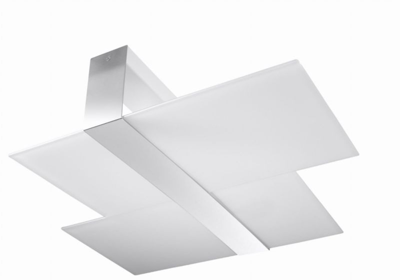 Plafon Sollux Lighting Massimo srebrno-biały 2 x E27 x IP20 wym: 11 x 66 x 66 cm - 1 szt.