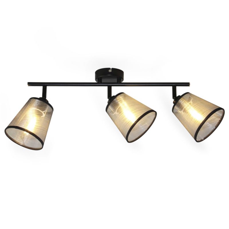 Oprawa ścienno-sufitowa LL HELLOR EL-3I E14 66547 LightLogic tkanina regulacja czarna 1 szt.