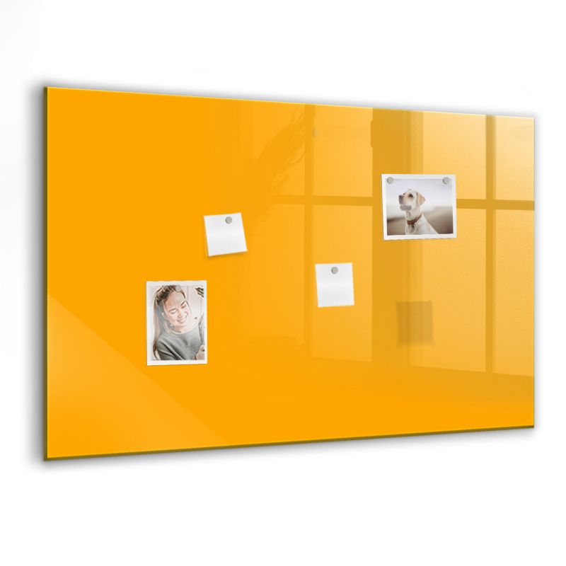 Szklana tablica magnetyczna Wallfluent 90x60 cm Kolor złoto-żółty Czarny marker 1 szt.