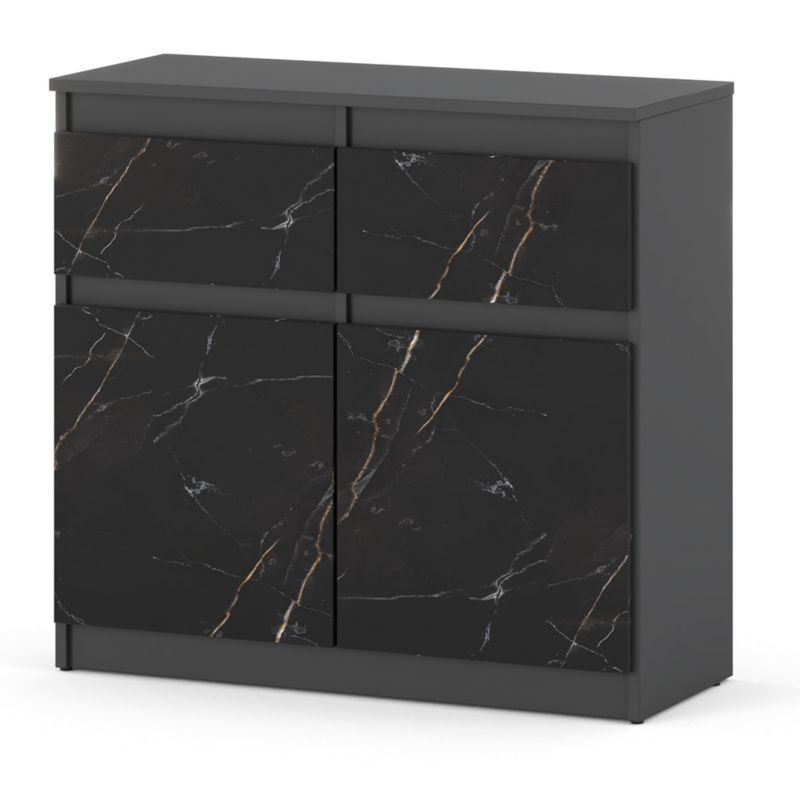Komoda Hurtownia-Mebli Szuflady 2 Oleksa 2D2SZ 80cm Szary Mat San Sebastian 80x35x75 cm 1szt.
