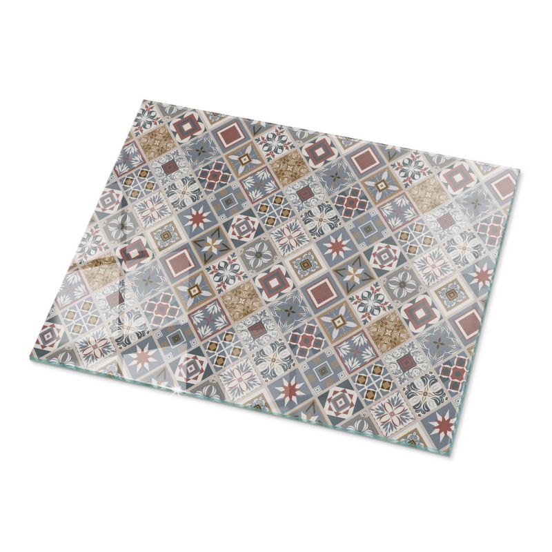 Blat szklany Tulup 80x60 cm Wzór mozaikowy z ornamentami 1 szt.