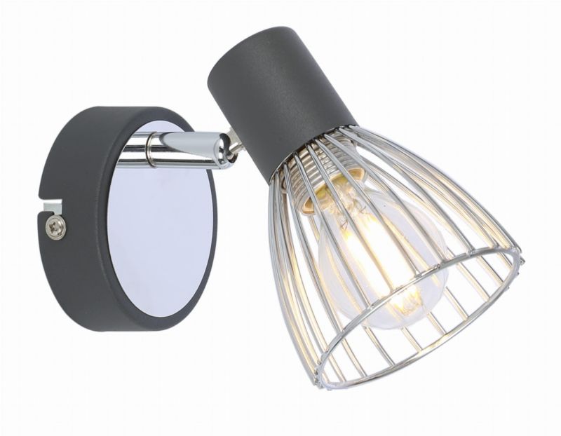 Kinkiet ścienny Candellux Modo czarny-chromowany 1 x E14 x 40W IP20 wym: 12 x 11 x 8 cm - 1 szt.