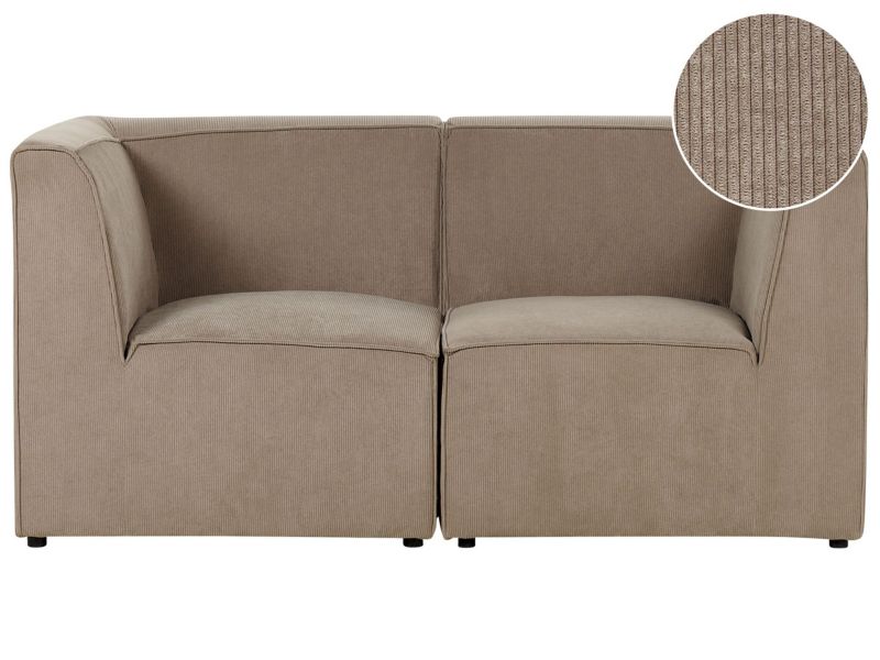 Sofa modułowa Lemvig Sztruks Beżowoszary dla 2 osób 1 kpl