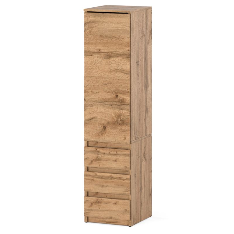 Szafa Hurtownia-Mebli Szuflady 3 Posti 40 3sz 40cm Dąb Wotan Dąb Wotan 40x50x180 cm 1szt.