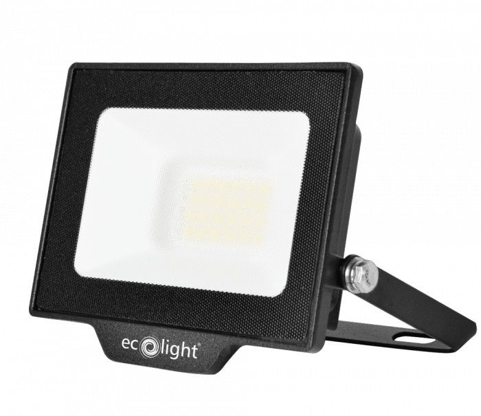 Naświetlacz LED Ecolight czarny LED 20W 6500K 1800lm IP65 wym: 9 x 11,4 x 2,9 cm aluminium - 1 szt.