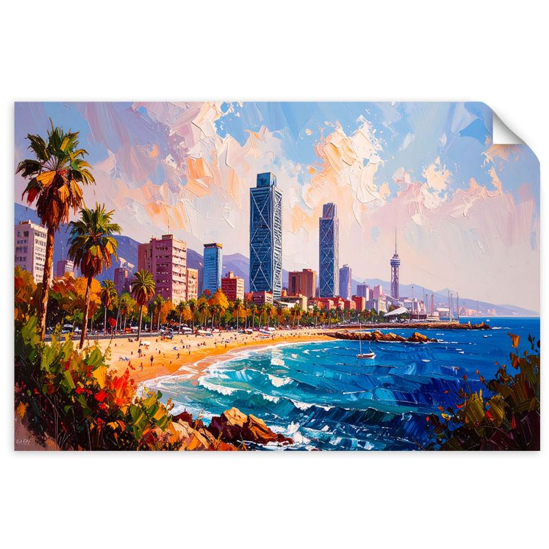 Naklejka na ścianę Feeby Plaża Barcelona Hiszpania 90x60cm 1szt