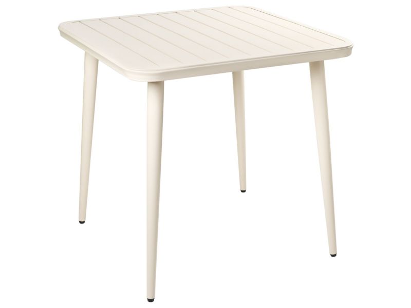 Stół ogrodowy Naturno 80 cm Metal Jasnobeżowy 1 szt.