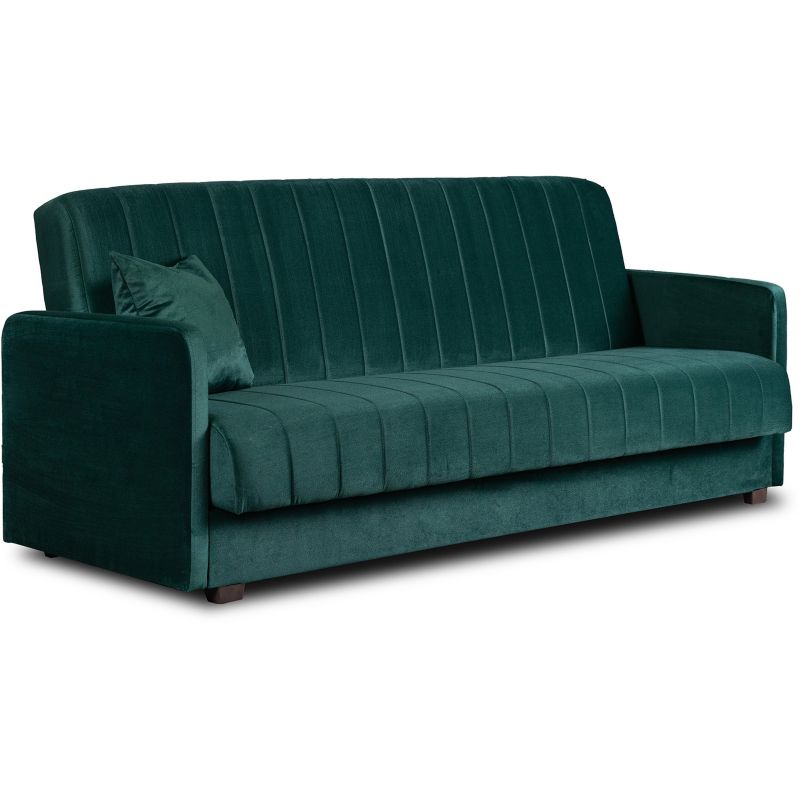 Sofa Porto Mebel Elite Rozkładana z Funkcją Spania i Pojemnikiem Zielona 1 szt