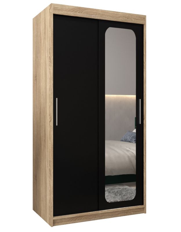 Szafa przesuwna Garderoba Abiks PROMO T2 100 sonoma/czarny 1 szt.