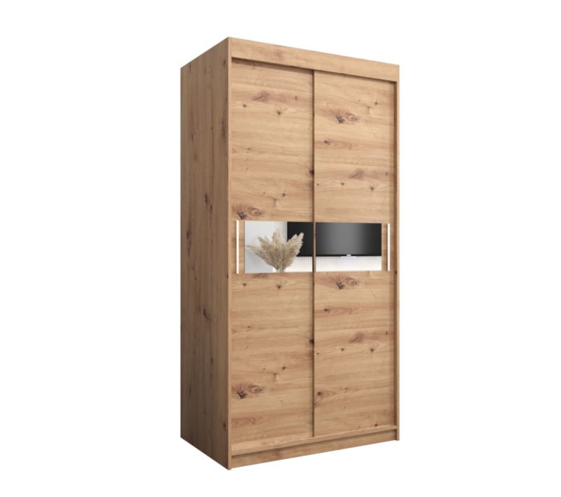 Szafa przesuwna Garderoba Abiks HAWANA 3 100 dąb artisan + dąb artisan 1 szt.