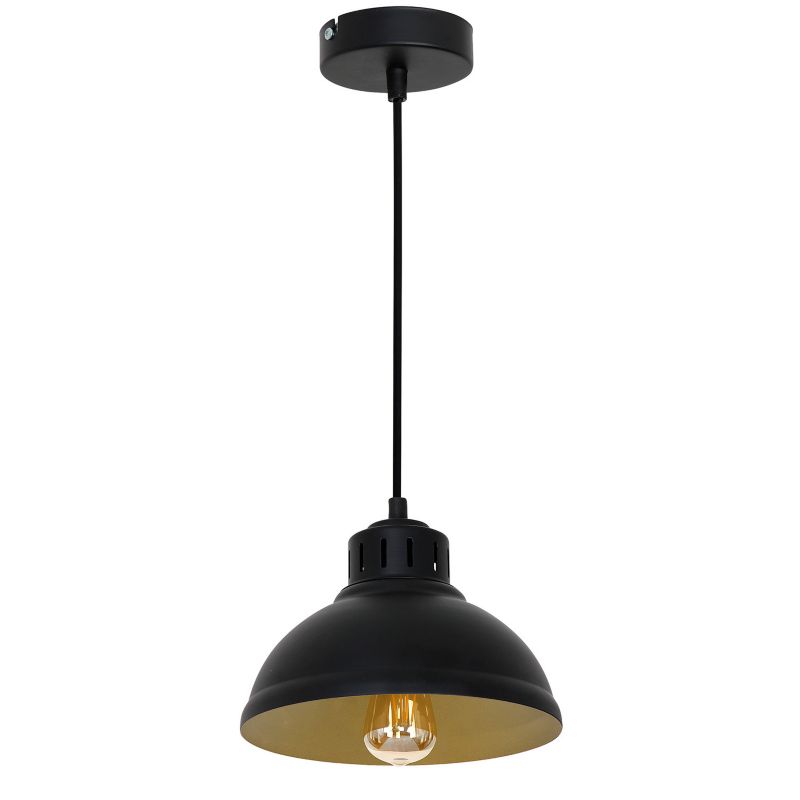 Lampa wisząca Luminex Sven czarny mat-złoty mat wym: 100 x 21 x 21 cm 1xE27 x 15W 1 szt.