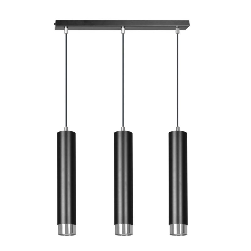 Lampa sufitowa Emibig Kibo czarna-chromowana wym: 100 x 45 x 8 cm 3xGU10 x 10W 1 szt.
