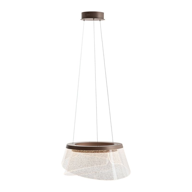 Lampa wisząca Italux Foren 7334 brązowo-przezroczysty dekoracyjna wbudowany LED 47W 1 szt.