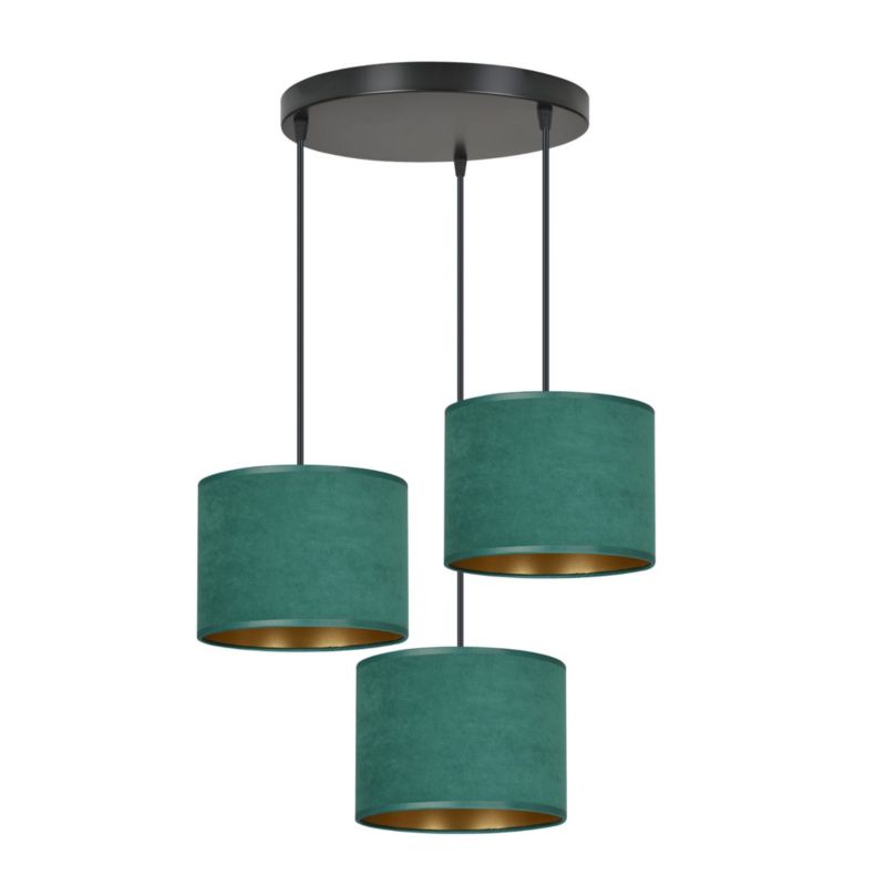 Lampa sufitowa Emibig Hilde czarno-zielona-złota wym: 100 x 42 x 42 cm 3xE27 x 15W 1 szt.