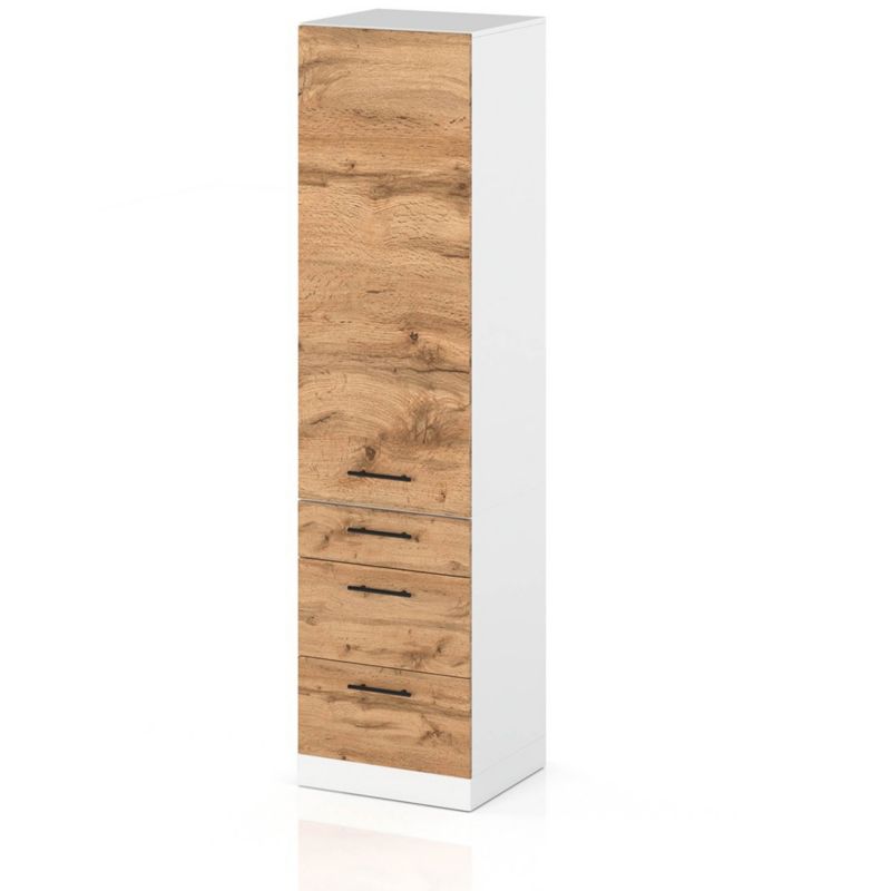 Szafka Kuchenna Hurtownia-Mebli Stojąca Słupek S60S3 sPremium 60cm Biały Mat Dąb Wotan 60x58x211 cm 1szt.