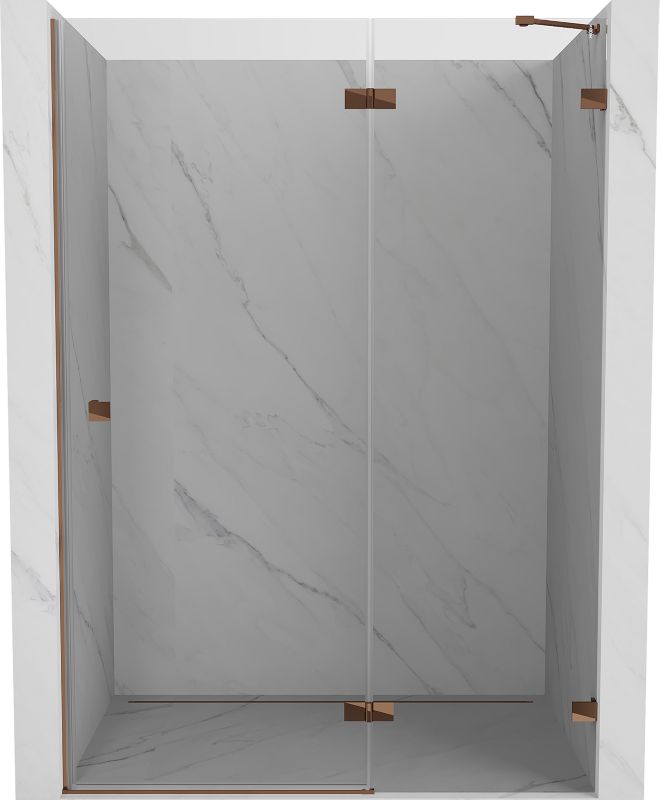 Drzwi prysznicowe uchylne Mexen Lunar różowe złoto 140x200 cm 834-140-000-60-00-P 1 szt.