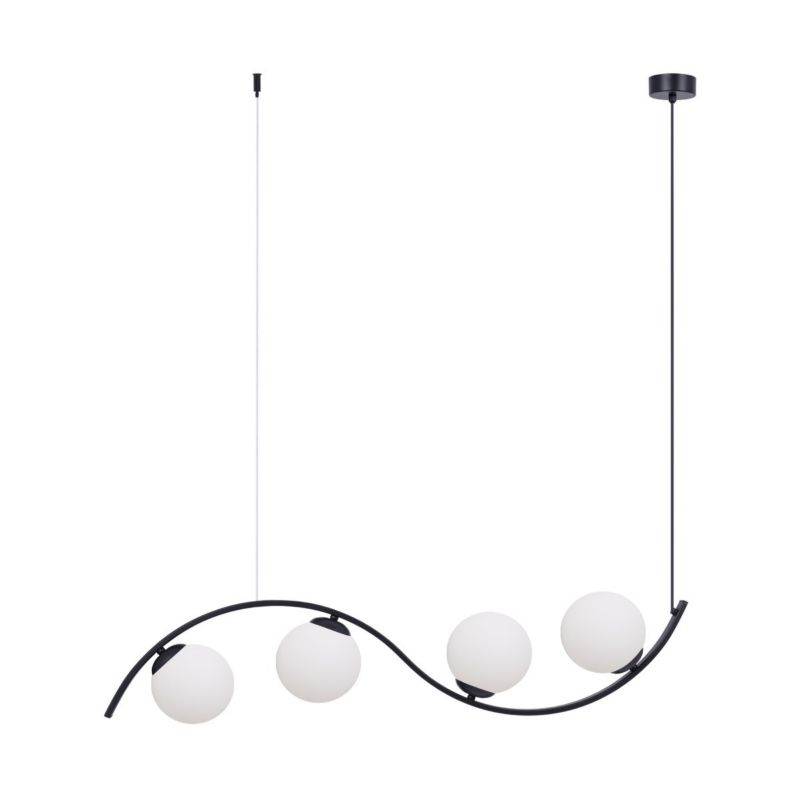 Lampa wisząca Zuma Line Wave czarno-białe szkło wym: 105 x 100 x 14 cm 4xE14 x 8W 1 szt.