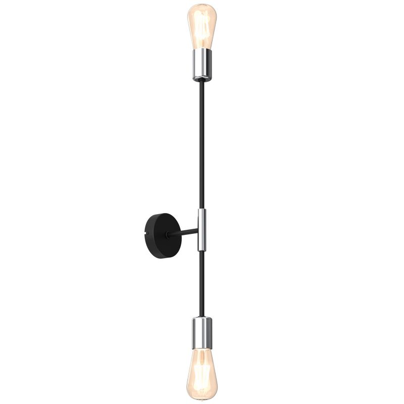 Kinkiet ścienny Luminex Flame czarny mat-chromowany styl minimalistyczny 2 x E27 x 15W IP20 wym: 65 x 10 x 15 cm - 1 szt.