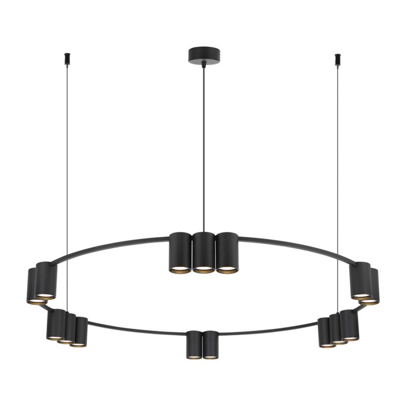 Lampa wisząca Milagro Genesis 3768 czarna szerokość 100 cm 15xGU10 x 8W 1 szt.