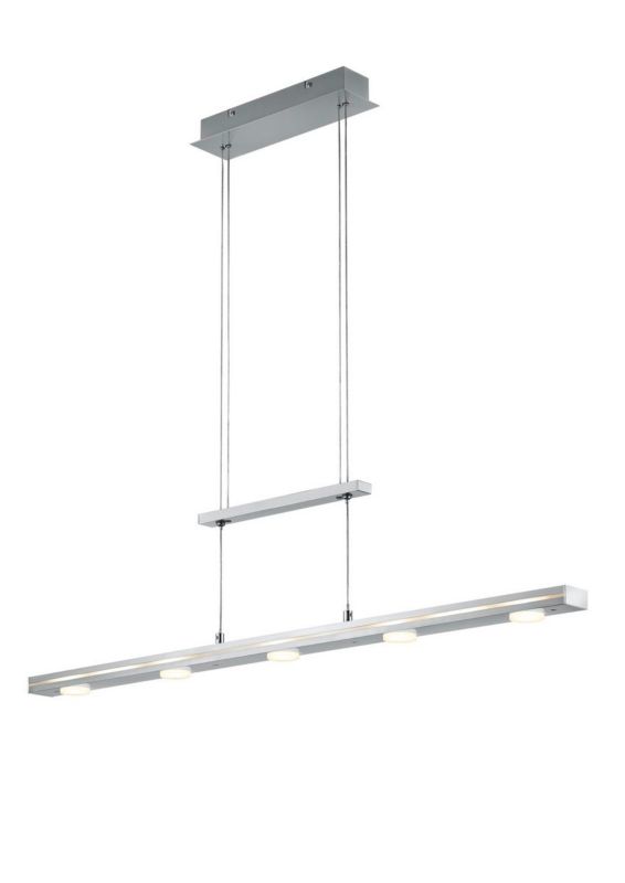 Lampa sufitowa wisząca Trio Lacal srebrno-biała wym: 160 x 100 x 8 cm wbudowany LED 4W 1 szt.