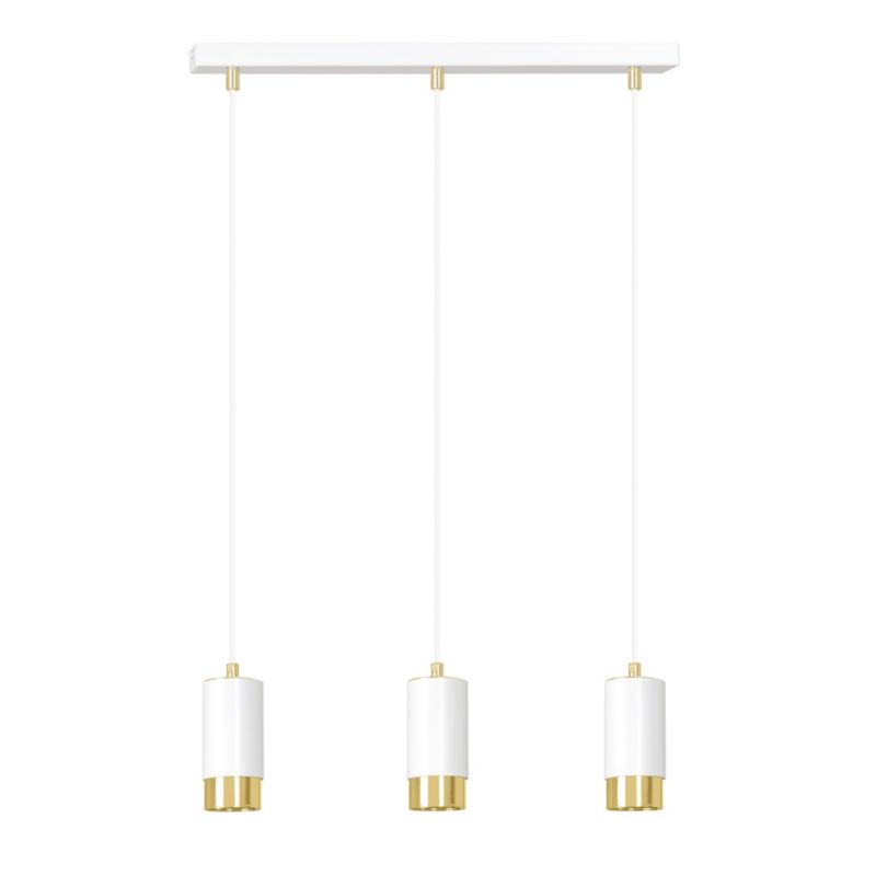 Lampa sufitowa Emibig Fumiko biało-złota wym: 100 x 45 x 8 cm 3xGU10 x 10W 1 szt.