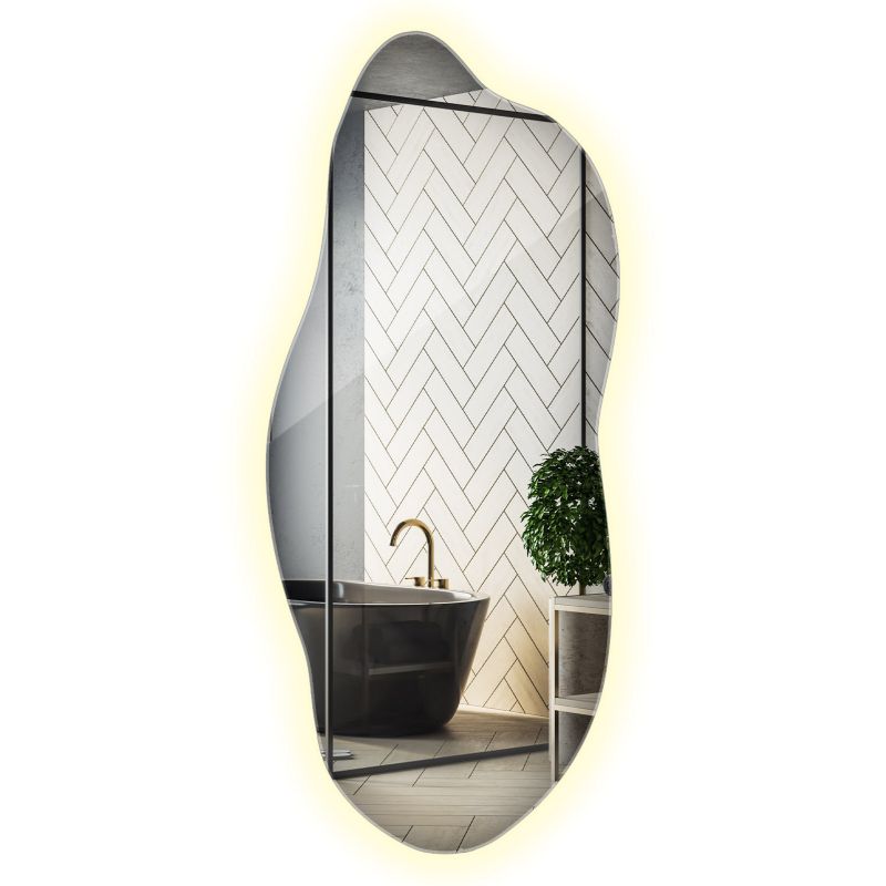 Lustro Dekoracyjne Neutralne LED Wallfluent 45x100 cm Do Makijażu Nowoczesne 1 szt.