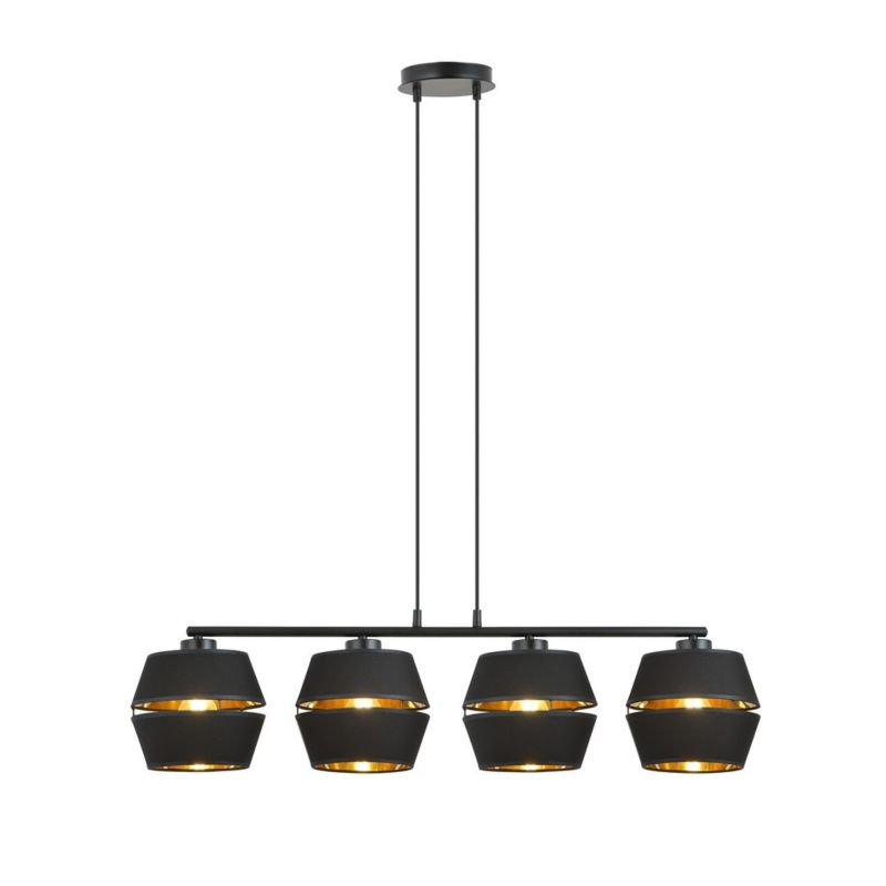 Lampa sufitowa Emibig Piano czarno-złota wym: 85 x 100 x 15 cm 4xE27 x 15W 1 szt.