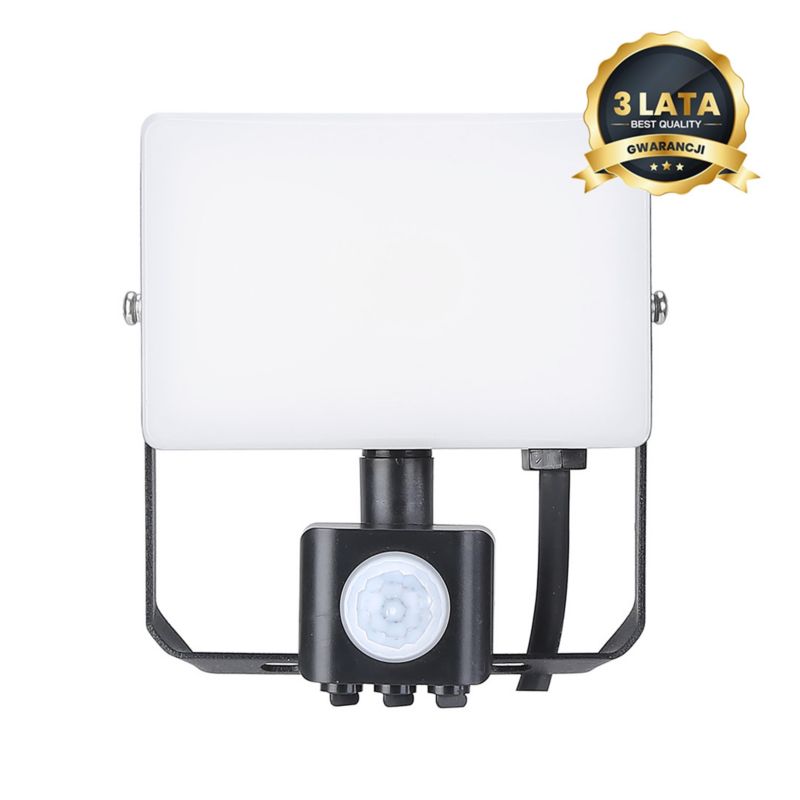 Naświetlacz LED z czujnikiem ruchu Eko-Light biało-czarny LED 20W 5000K 2000lm IP44 wym: 13,1 x 11,5 x 5,7 cm - 1 szt.
