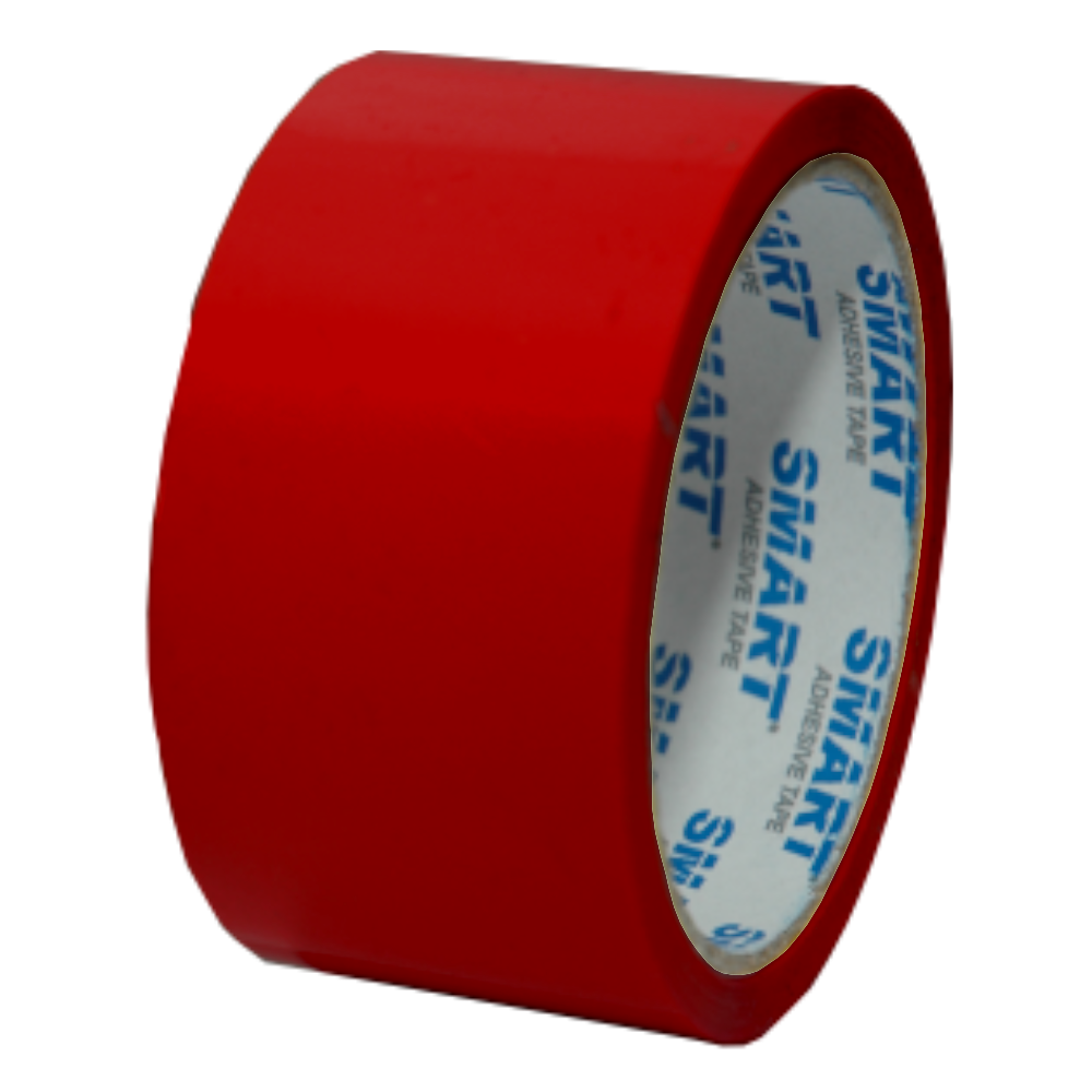 Taśma Pakowa Klej Akryl, Czerwona 48MM 50Y - Opakowania.Online