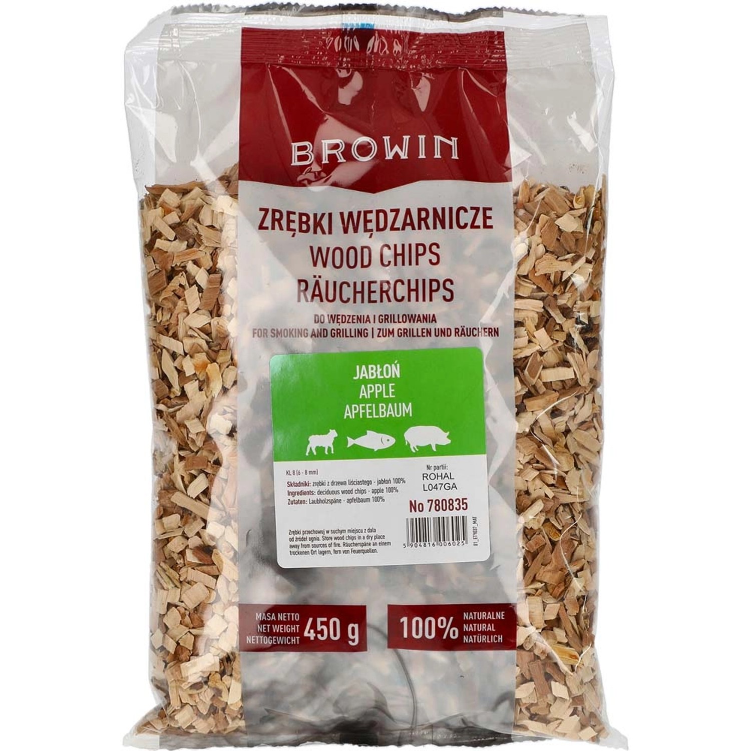 Zrębki do wędzenia/grillowania jabłoń - 450 g
