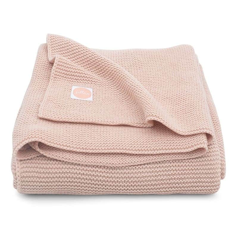 Jollein kocyk tkany 100x75 cm BASIC KNIT Pale Pink BBTB