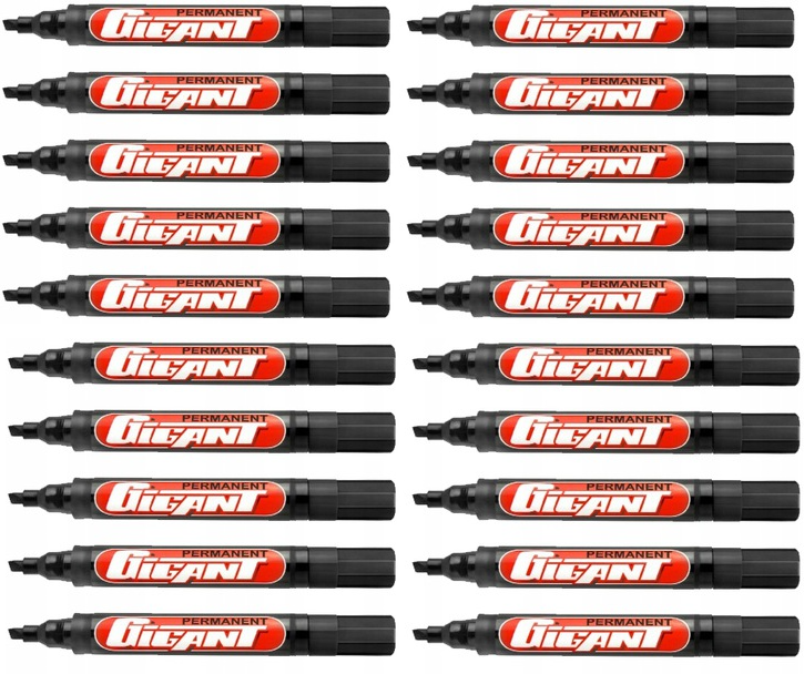 20x Marker permanentny Kamet, Gigant, ścięta, 5.5mm czarny
