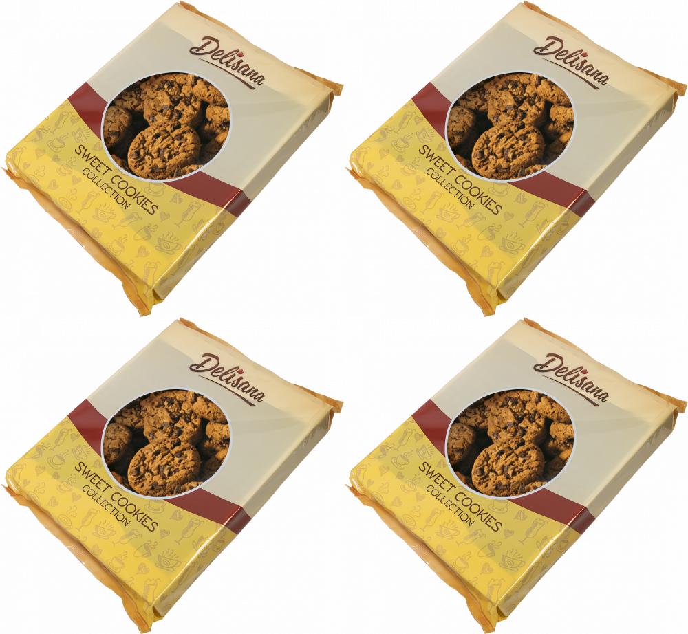 4x Ciastka Delicpol Delisana American Style, z kawałkami czekolady, 1kg