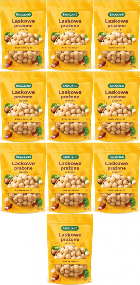 10x Orzechy laskowe prażone Bakalland, 90g