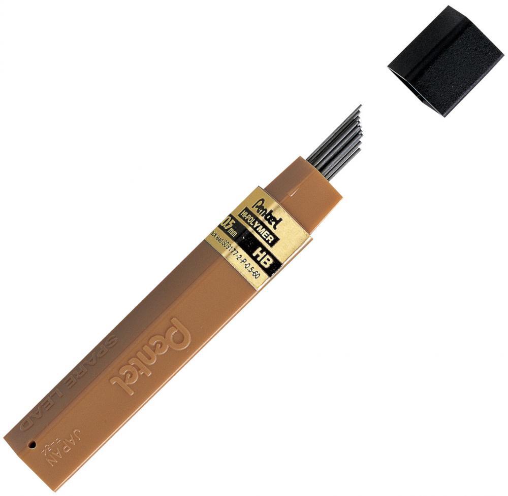 4x grafity ołówkowe Pentel, 0.5 mm, HB