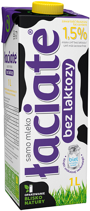Outlet: USZKODZONE OPAKOWANIE Mleko UHT Łaciate, bez laktozy, 1.5%, 1l