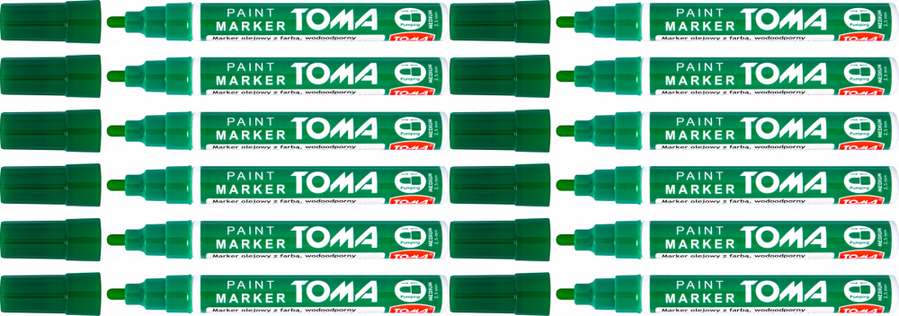 12x Marker olejowy Toma TO-440, okrągła, 2.5 mm, zielony