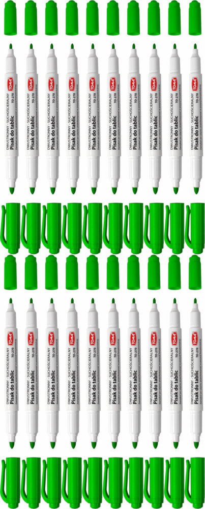 20x Marker suchościeralny Toma, 270, dwustronny, okrągła, 0.8/1.5 mm, zielony